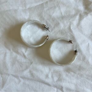 White shell Hoop earrings made
